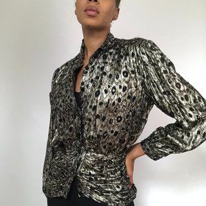 Stunning 80's Vintage Lamé Blouse